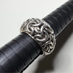 925 Silver Knotted Dome Ring - 6 - Vintage